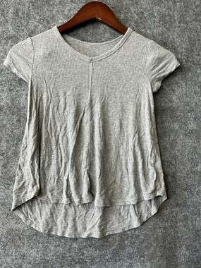 Art Class Girls Gray Ribbed Short Sleeve Shirt Youth Size Small 6/6X